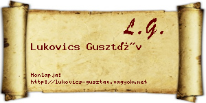Lukovics Gusztáv névjegykártya