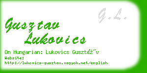 gusztav lukovics business card